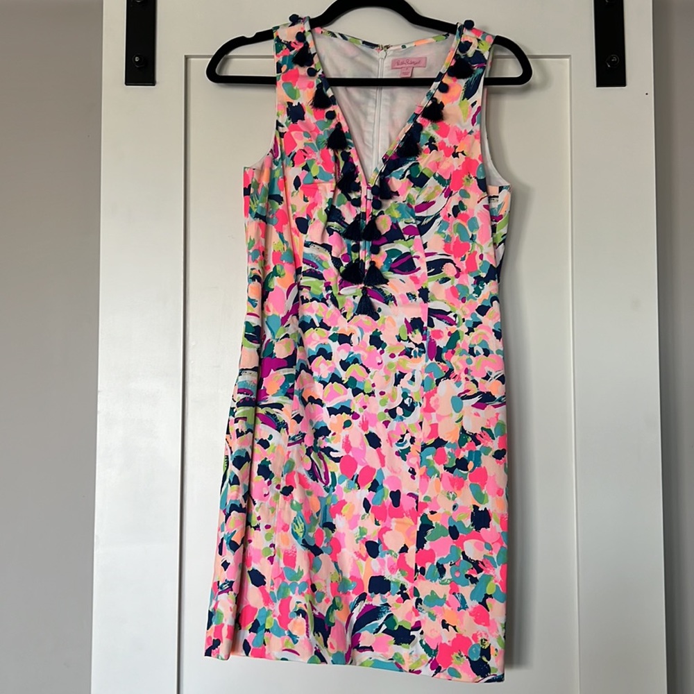 Lilly Pulitzer shift dress with tassel trim